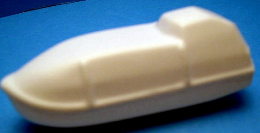 Rettungsboot aus Kunststoff, für Modellschiffe, 1:100, H=34 L=85 B=30mm