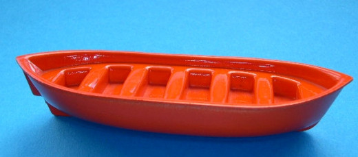 Ruderboot offen aus Kunststoff, für Modellschiffe, 1:100, H=16 L=114 B=37mm