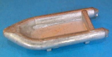 Schlauchboot aus Zinnguss, 1:100 oder 1:150