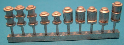 Positionslaternen Satz für Modellschiff , 1:75,   ø 6 mmH=10mm, Unbeleuchtet