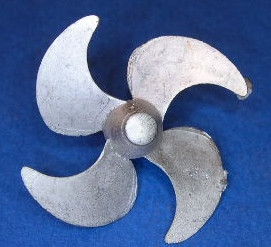 Propeller für Modellschiff, 1:150 und 1:100, 4 Blatt,  ø = 34mm, linksdrehend