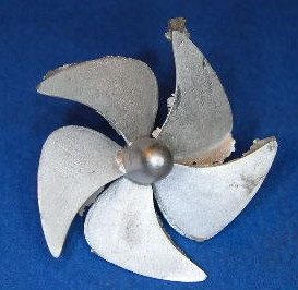 Propeller für Modellschiff, 1:150 und 1:100,  4 Blatt,  ø = 32mm, linksdrehend