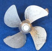 Propeller für Modellschiff,  1:150, 4 Blatt,  ø = 22mm, linksdrehend