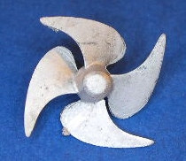 Propeller für Modellschiff, 1:150,  4 Blatt,  ø = 26mm, rechtsdrehend Verstellpr.