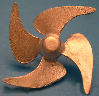 Propeller für Modellschiff, 1:150, 4 Blatt,  ø = 26mm, linksdrehend Verstellprop.