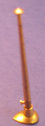Flaggenstock mit Einstecksockel,52 mm hoch, Messing