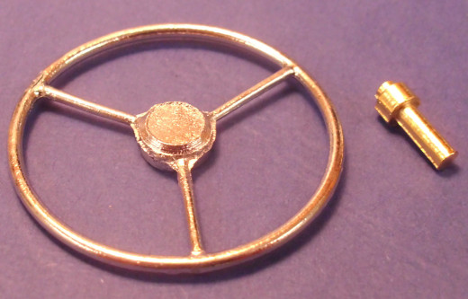Autosteuerrad, 3 Speichen ,ø 40 mm, vernickelt