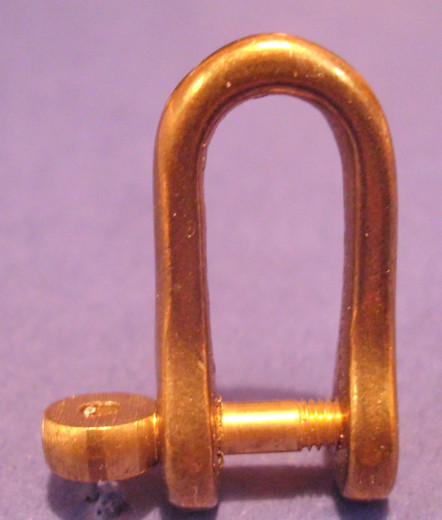 Schäkel, schraubbar,  Messing , 15x25 mm, ø 3,0 mm