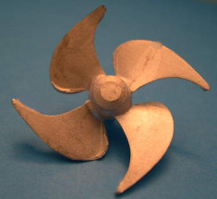 Propeller für Modellschiff, 1:100,   4 Blatt,  ø = 34mm, linksdrehend