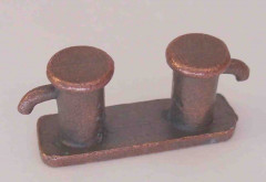 Doppelpoller für Modellschiffe, ø 8 mm, 9x25 mm, Bronce
