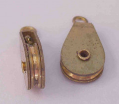 Einzelblock für Modellschiffe, eine Rolle mit 8 mm ø, Messing