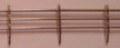 Reling, Geländer für Modellschiffe,  1:150,  H=10  L= 250 mm  , 3 Durchzüge
