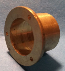 Mastfuß für Modellschiffe, Messing gedreht, Mast 14 mm ø, H=13 mm