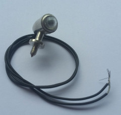 Bugscheinwerfer für Modellboote,hell, 3 V, lg.14 mm,  ø 7 mm, vernickelt