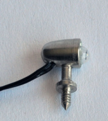 Bugleuchte für Riva Modellboote,hell, 3 V, lg.12 mm,  ø 7 mm, vernickelt