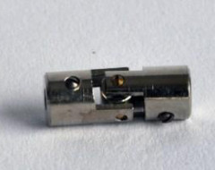 Kardangelenk für Wellen ø 2/2,5 mm, Messing vernickelt, Präzisonsausführung